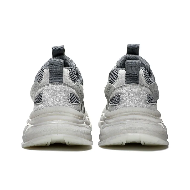 X ZONE Anti Slip And Wear Resistant Height Increasing Coverage Low Top Vintage Chunky Sneakers Men's-8