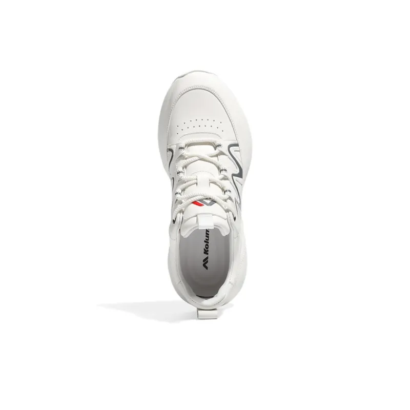 KOLUMB Non slip Wear resistant Shock Absorption Low Top Casual Running Shoes Men's White-3