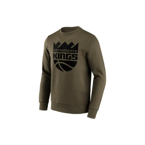 NBA Sacramento Kings Sweatshirts Men Army Green