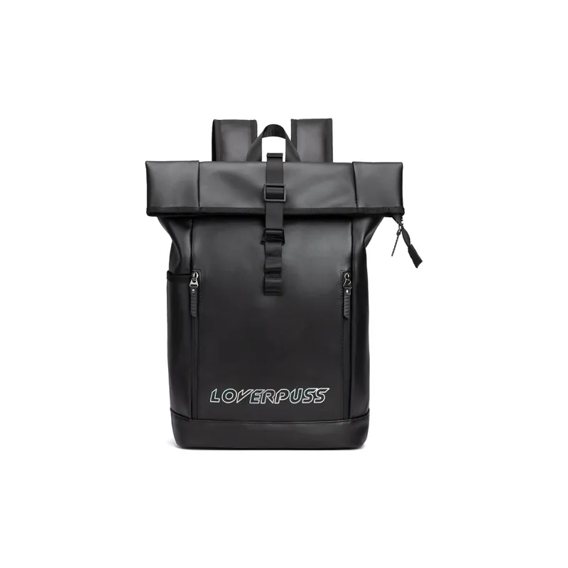 LOVERPUSS Polyurethane Backpack Men's Aurora Black-0
