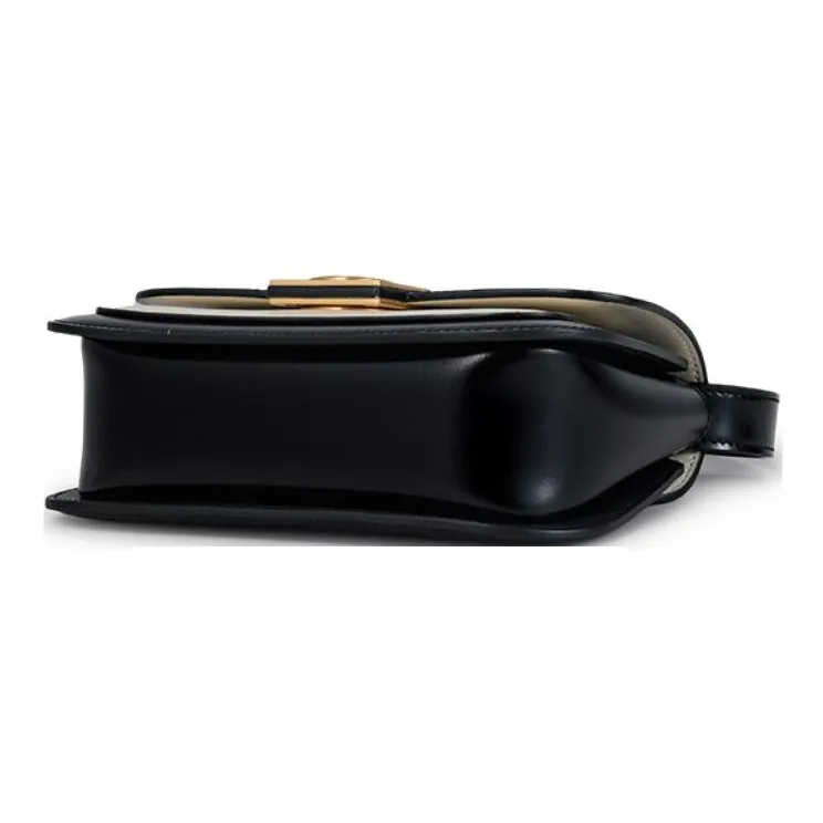 DISSONA Cow Leather Crossbody Bag, Shoulder Bag Women's Black White-4