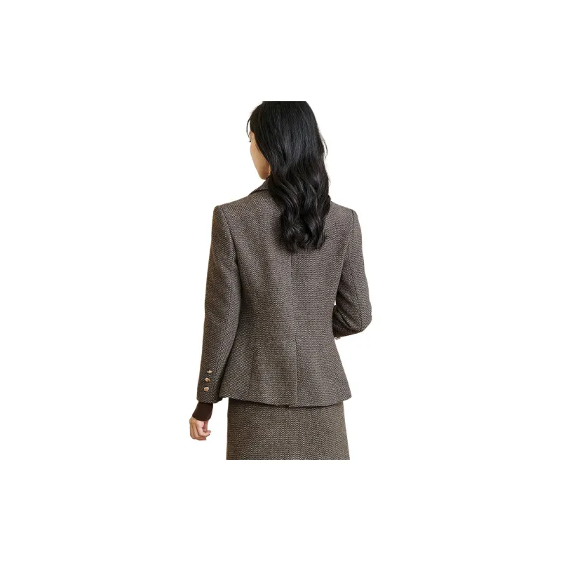 MISSSHINE Business Suit Women's Coffee-0