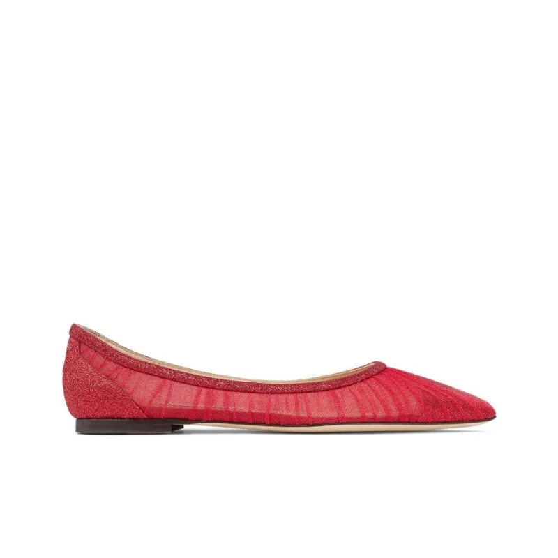 Jimmy Choo LOVE Flat Shoes Women's Red-1