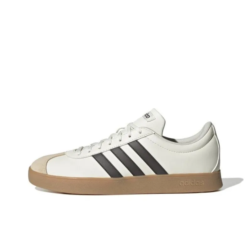 Adidas Court Anti Slip Wear Resistant Low Top Skateboard Shoes Unisex Gray White-0
