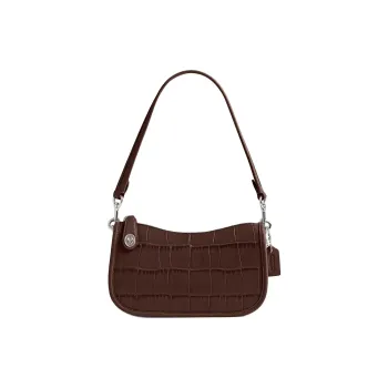 COACH Swinger Delicate Calfskin Handbag Shoulder Bag Small Size Women's Maple Brown