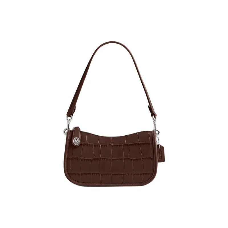 COACH Swinger Delicate Calfskin Handbag Shoulder Bag Small Size Women's Maple Brown-0