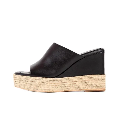 Paloma Barceló Slide Slippers 10cm Women's Black