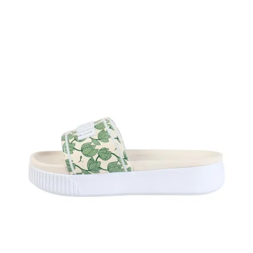 PUMA Platform Slide Slide Slippers Women's Green X White