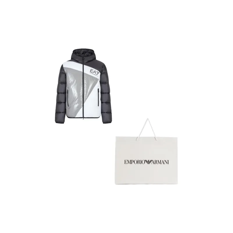 EMPORIO ARMANI EA7 Puffer Jacket Men's Gray White-1