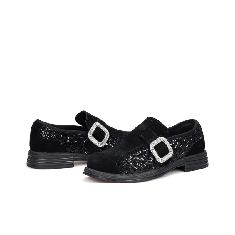 Joy&Mario Loafers Women's Black/Gray/Gold-4