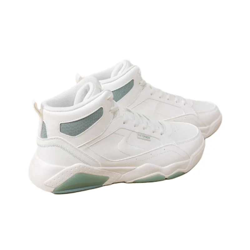 361° Winter Syndrome Anti-Slip And Wear-Resistant Coverage High-Top Skateboard Shoes Men's White Green-1