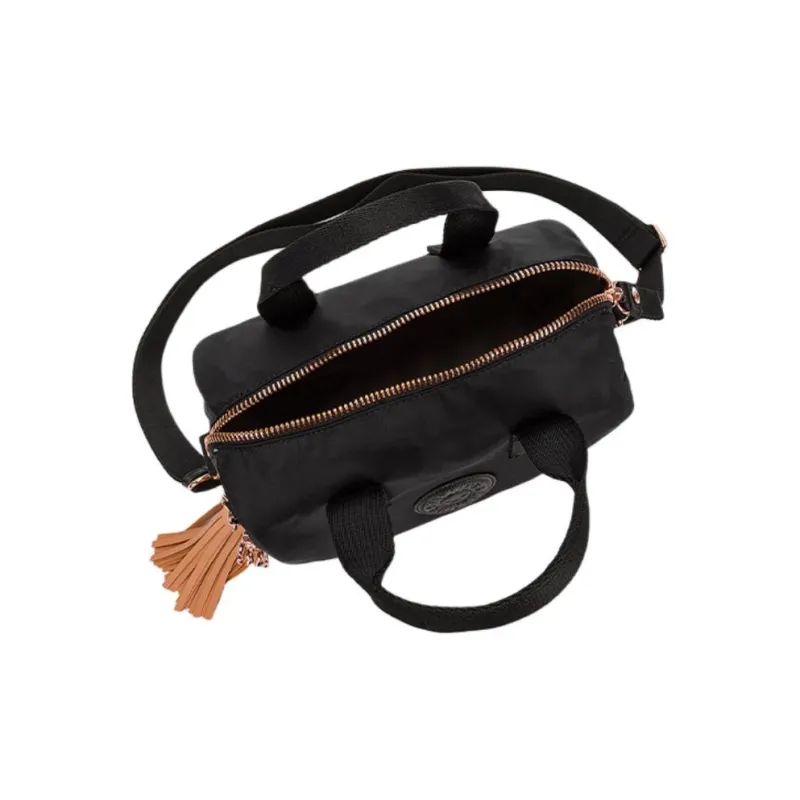 Kipling Polyamide Handbag, Shoulder Bag, Crossbody Bag Small Size Women's Black & Rose Gold-2