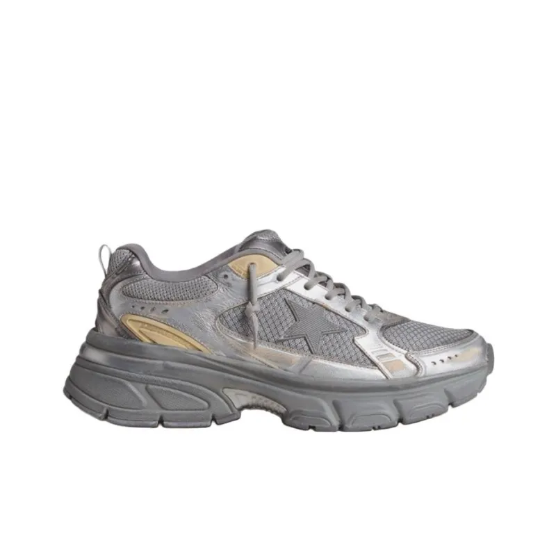 Golden Goose Lightstar Low Top Casual Shoes Women's Silver-1