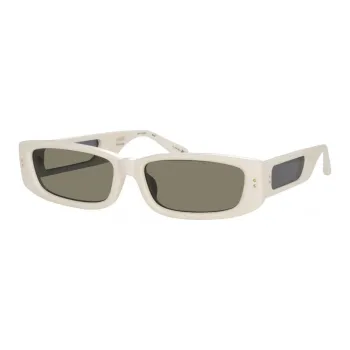 Linda Farrow Acetate Rectangular Sunglasses Women's White
