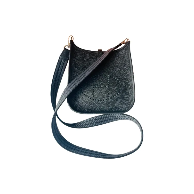 HERMES Evelyne Clemence Calfskin Evelyn Crossbody Bag, Shoulder Bag Mini Women's 89 Noir Black-1