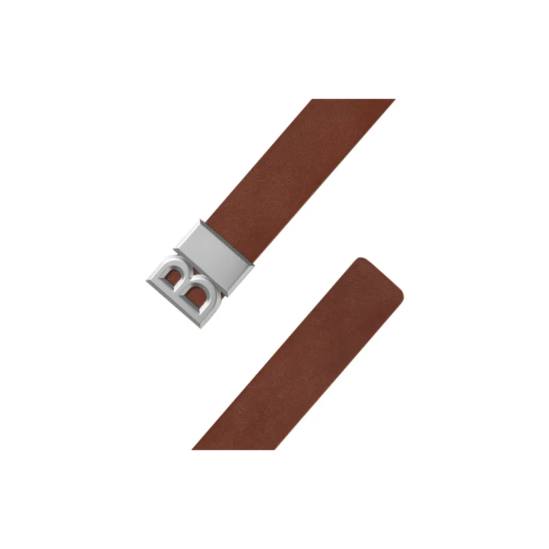 BLACKHEAD Head B Block Buckle Decoration Cow Leather Belts Unisex Width 3.5cm-4