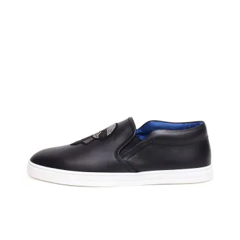 FENDI Low Top Stylish Skateboarding Shoes With Round Tips Men's Black