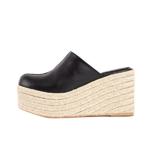 Paloma Barceló Closed Toe Slippers 9cm Women's Black