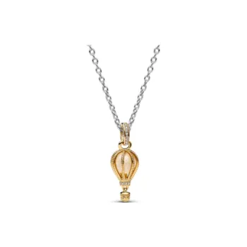Pandora Gold Plated Silver Plated Alloy 925 Sterling Silver Synthetic Cubic Zirconia Necklaces Women's Gold