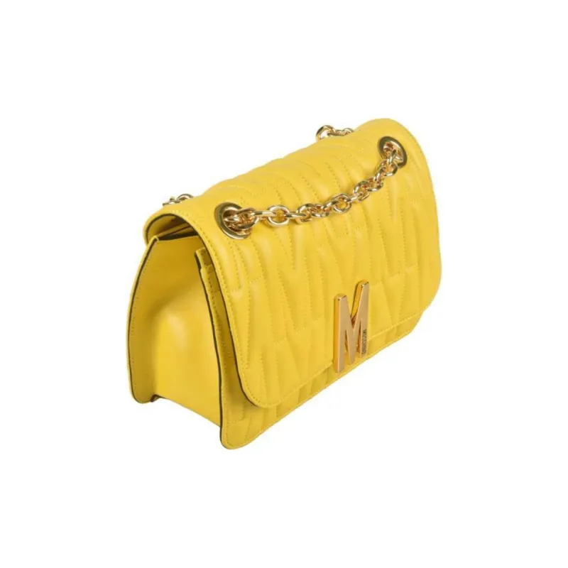 MOSCHINO Goatskin Shoulder Bag Crossbody Bag Women's Yellow-1