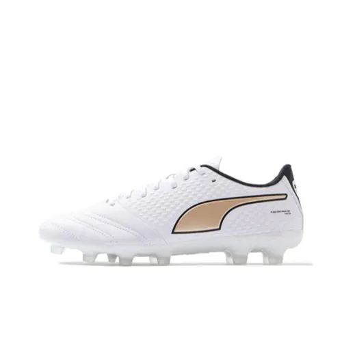 PUMA King Mirai Anti Slip Wear Resistant Soccer Shoes Unisex White
