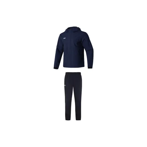 Under Armour Casual Sportswear Men Set Navy Blue Jackets+Black Pants