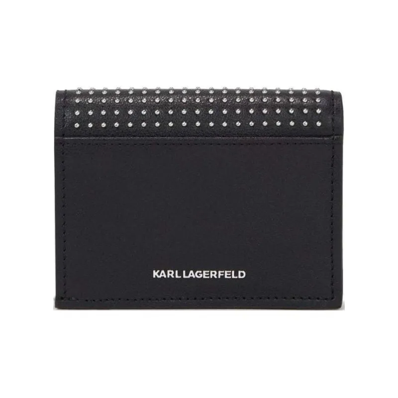 KARL LAGERFELD Leather Wallet, Shoulder Bag, Crossbody Bag Women's Black-1