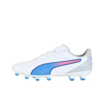 PUMA King Pro HG Rubber Short Studs Anti-Slip Wear-Resistant Soccer Shoes Men's White