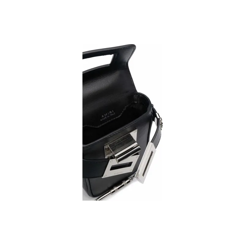 AMIRI Leather Shoulder Bag Crossbody Bag Men's Black-2