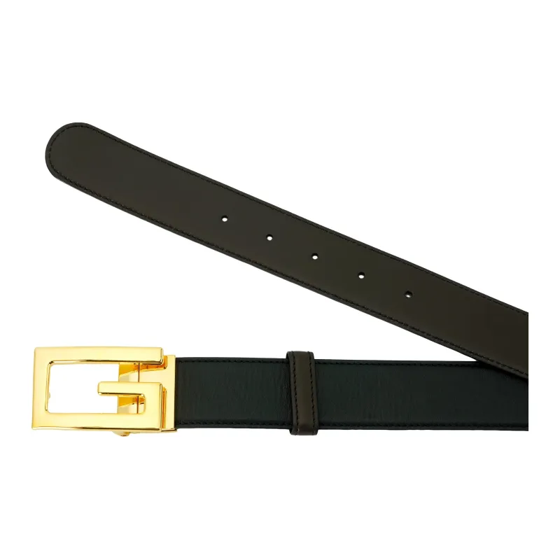 GUCCI Square G Gold Buckle Double-Sided Leather Belts Unisex-3