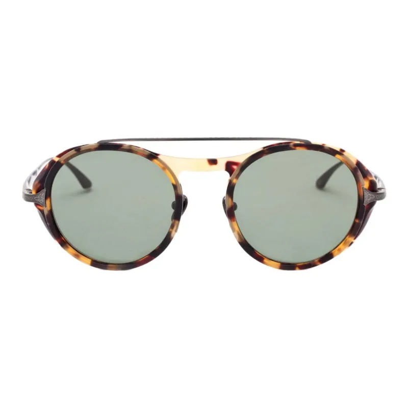 MASUNAGA Pure Titanium Acetate Fiber Aviator Sunglasses Unisex Tortoiseshell-1