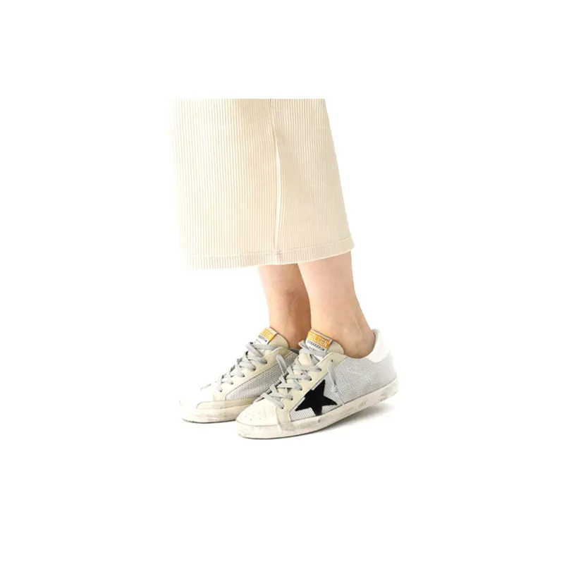 Golden Goose Super Star Low Top Stylish Skateboarding Shoes Women's Ecru Vintage Version-4