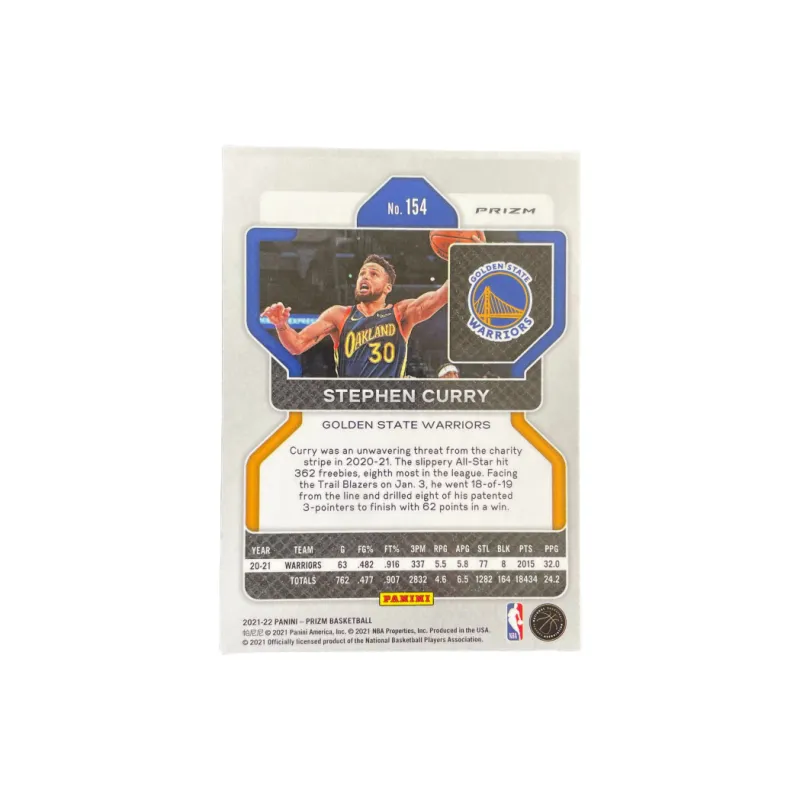 PANINI 2021 22 PZ Warriors Stephen Curry Silver Wave Refractor Player Card Product Access Sports Cards 1 Pc-1