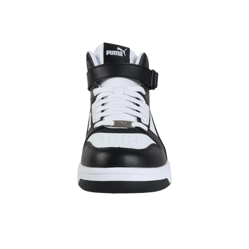 PUMA Rebound Joy Anti Slip Wear Resistant High Top Skateboard Shoes Unisex Black White-4