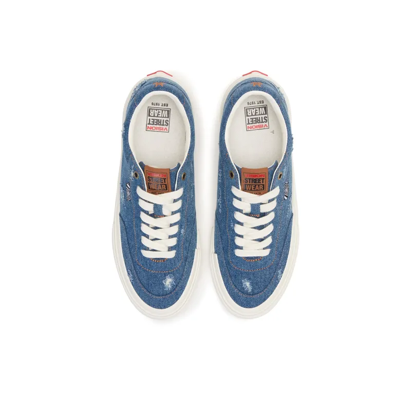 Vision Street Wear Flat Top Low Top Skateboard Shoes Unisex Denim Blue-3