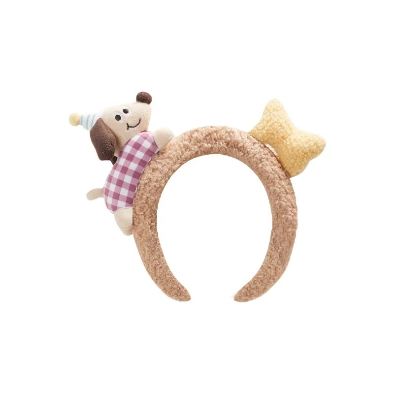GUKOO Polyester Headbands Women's Light Pink Coffee-0