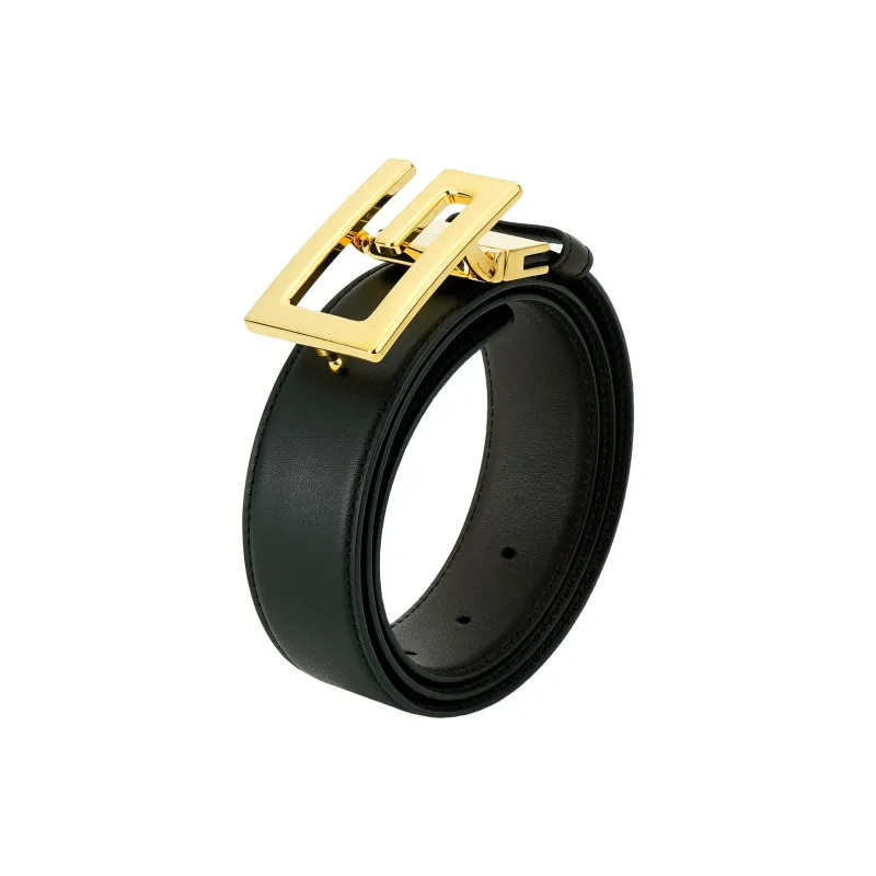 GUCCI Square G Gold Buckle Double-Sided Leather Belts Unisex-2