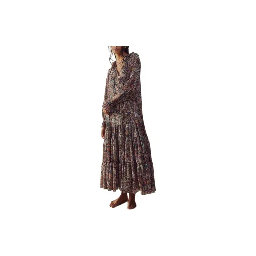 FREE PEOPLE Long-Sleeved Dresses Women's Orchid Combo