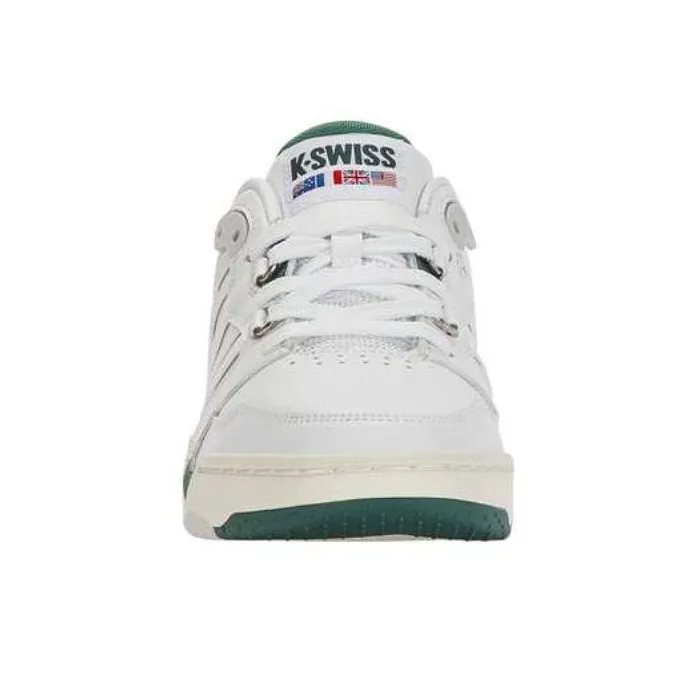 KSWISS Slip Resistant And Abrasion Resistant Coverage Low Top Tennis Shoes Men's BRILLIANT WHITE/POSY GREEN-3