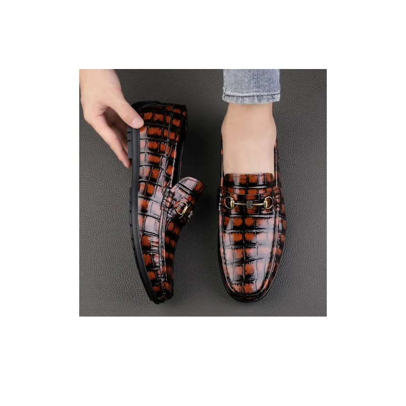 CKVUSAMG Gommino Loafers Unisex Orange Red-9