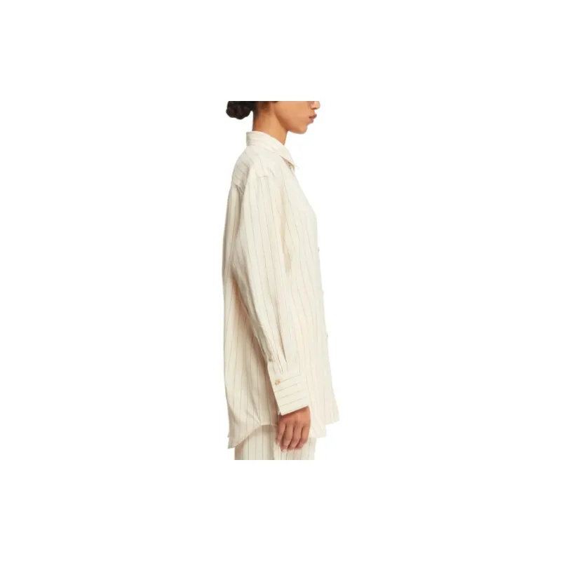 TOTEME Round Hem Pinstriped Shirt-3