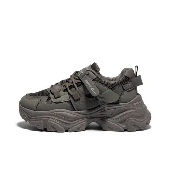 Warrior Height Enhancing Wear Resistant Lightweight Low Top Chunky Sneakers Women's Olive Green