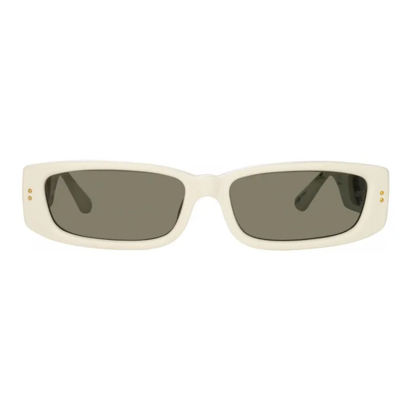 Linda Farrow Acetate Rectangular Sunglasses Women's White-1