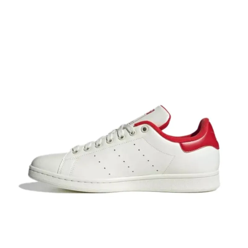 Adidas Originals STAN SMITH Anti Slip Wear Resistant Low Top Skateboard Shoes Unisex White Red-1