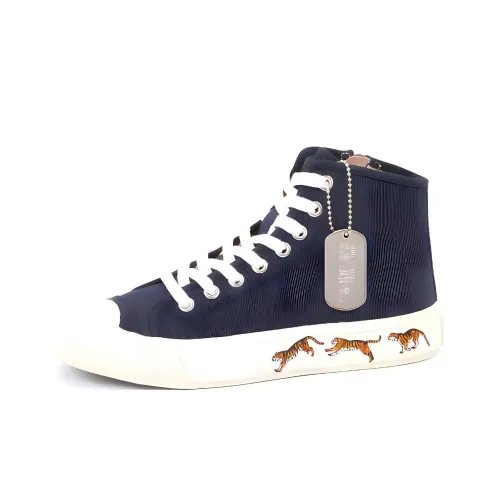 KENZO Skateboard Shoes Women's High-Top Blue