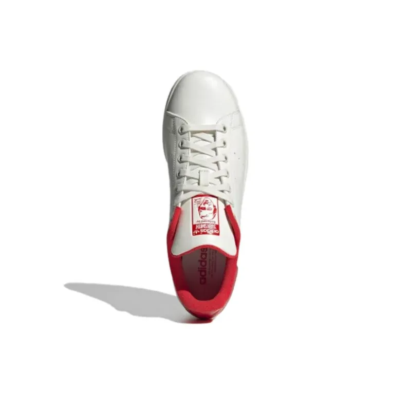 Adidas Originals STAN SMITH Anti Slip Wear Resistant Low Top Skateboard Shoes Unisex White Red-4