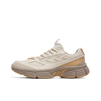Erke Grandiose Wear-Resistant Height Increasing Low-Top Casual Shoes Men's Warm Linen Gray Brown