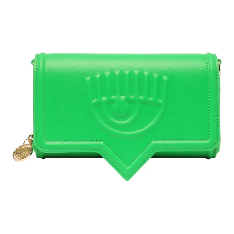 CHIARA FERRAGNI Eyelike Polyester Shoulder Bag Crossbody Bag Wallets Women's Bright Green-1