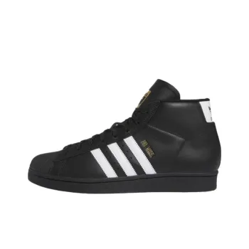 Adidas Originals Pro Model Anti Slip Wear Resistant Mid Top Skateboard Shoes Unisex Black