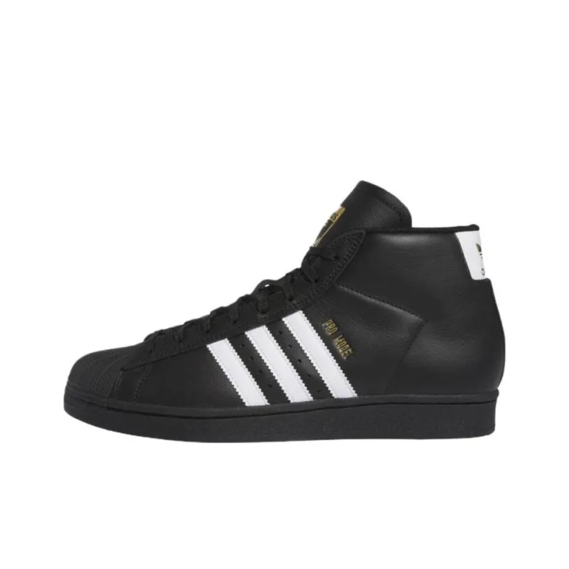 Adidas Originals Pro Model Anti Slip Wear Resistant Mid Top Skateboard Shoes Unisex Black-0